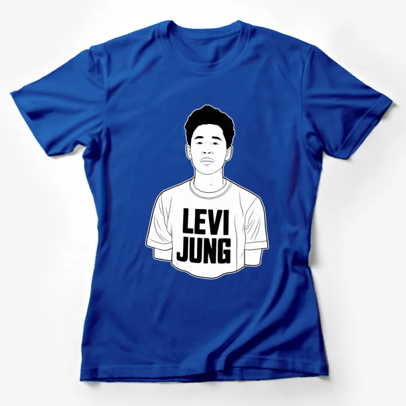 Stylish Black and White Portrait T-Shirt, Trendy Levi Jung Graphic Tee, Unisex Fashion Top Female T-Shirt