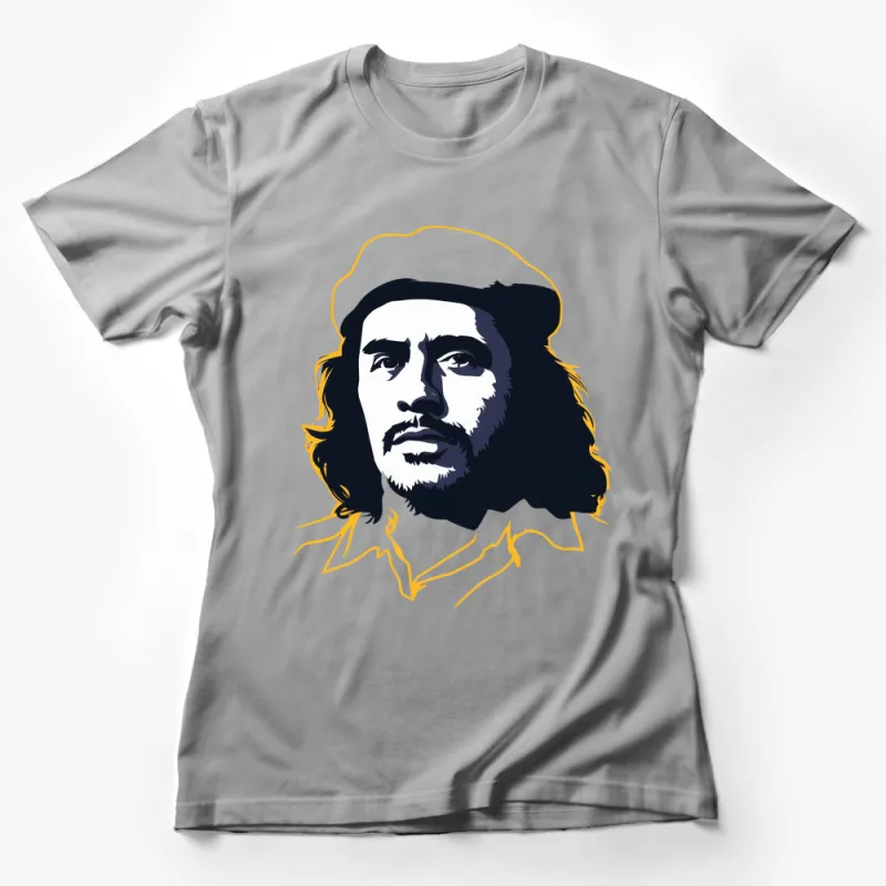 Iconic Revolutionary Figure Graphic T-Shirt, Vintage Style Art Print, Unisex Clothing, Fashion Trend Tee Female T-Shirt