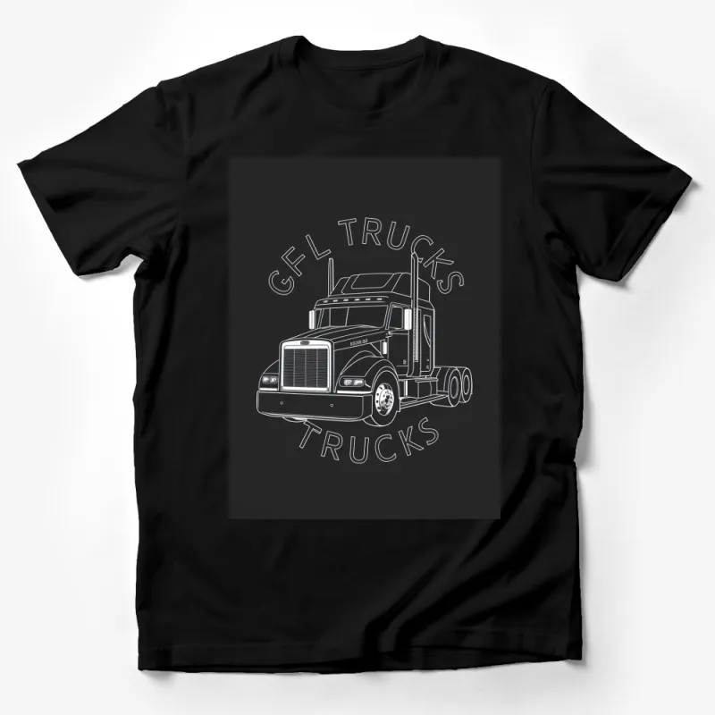 Classic Truck Graphic T-Shirt, Vintage Semi Truck Design, Cool Truck Driver Gift Idea Male T-Shirt