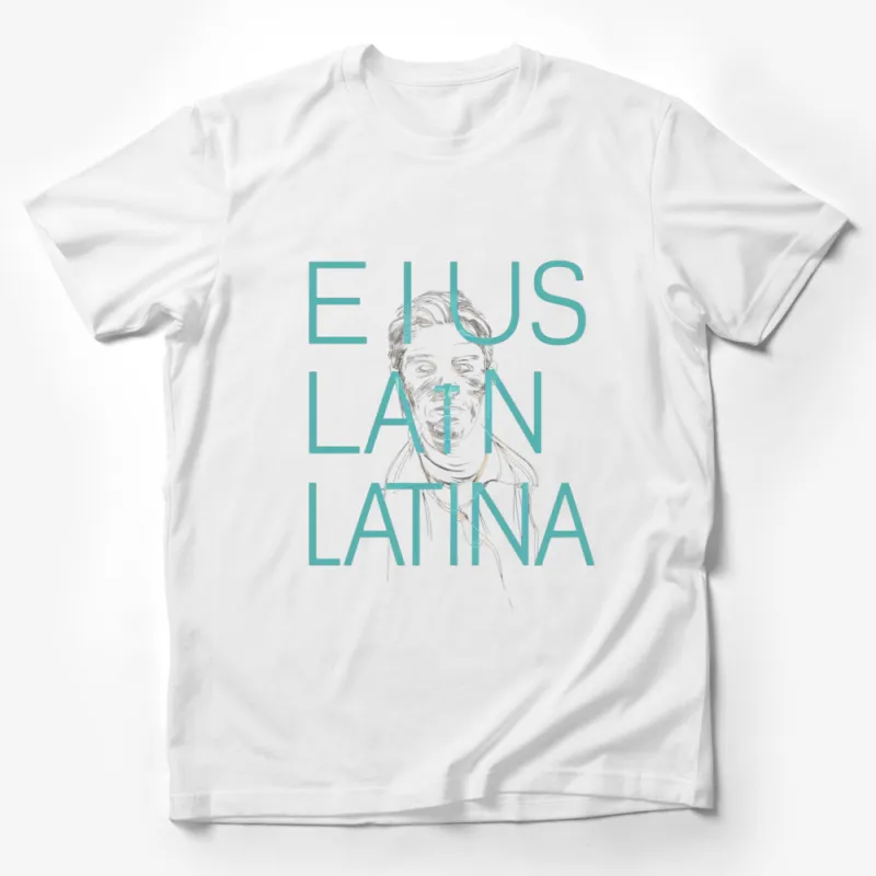 Eius Latin Latina Quote T-Shirt, Minimalist Line Art Tee, Unisex Modern Graphic Shirt, Fashionable Urban Streetwear Top Male T-Shirt