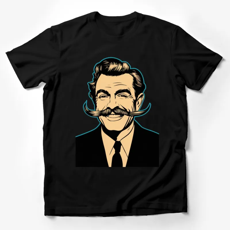 Vintage Mustache Man T-Shirt, Retro Gentleman Style Tee, Unique Graphic Design Shirt, Gift Male T-Shirt