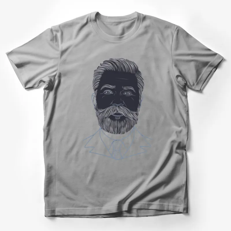 Vintage Style Bearded Man Illustration, Hipster Fashion T-Shirt, Unique Men's Portrait Tee Male T-Shirt