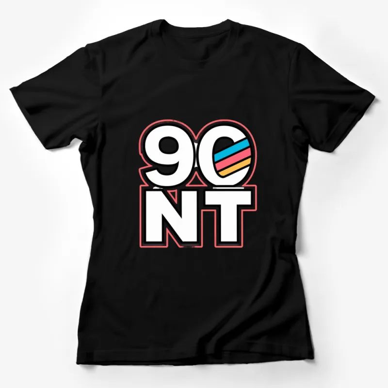 Retro 90s NT Graphic T-Shirt, Vintage Style Colorful Striped Tee, Unisex Casual Fashion Top Female T-Shirt