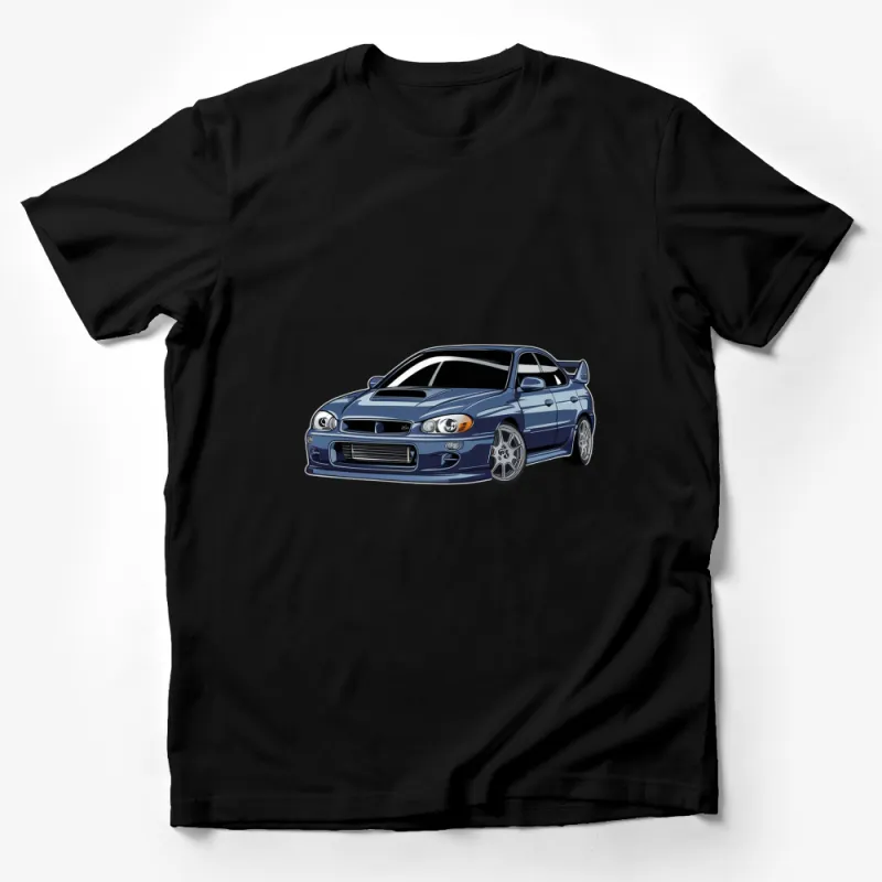 Blue Sports Car Graphic T-Shirt, Trendy Auto Enthusiast Tee, Unisex Car Lover Gift, Cool Vehicle Design Top Male T-Shirt