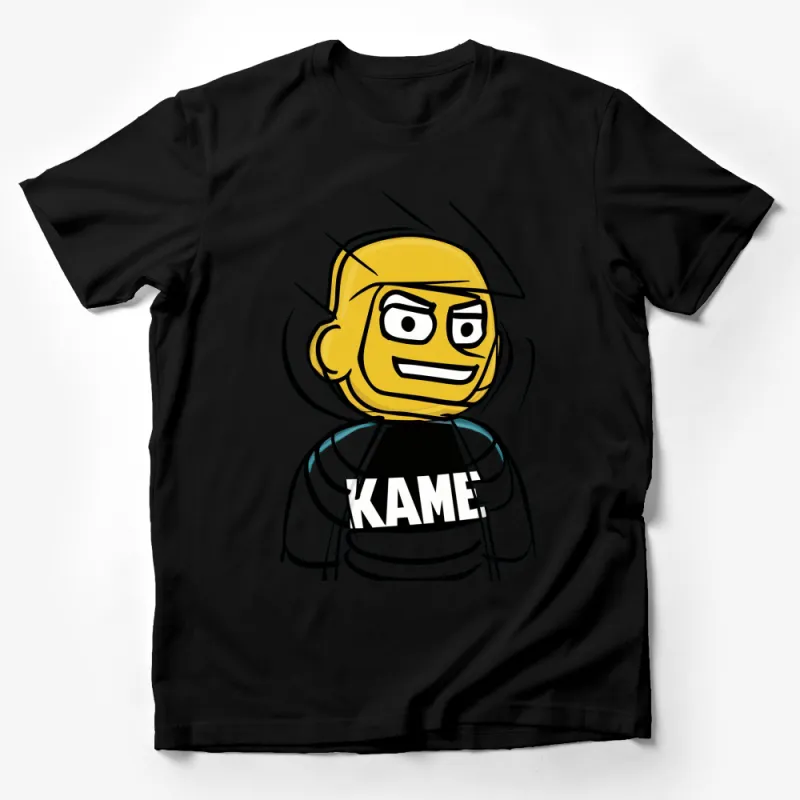 Unique Anime Inspired KAME T-shirt, Bold Cartoon Character Design, Yellow Hair Male T-Shirt