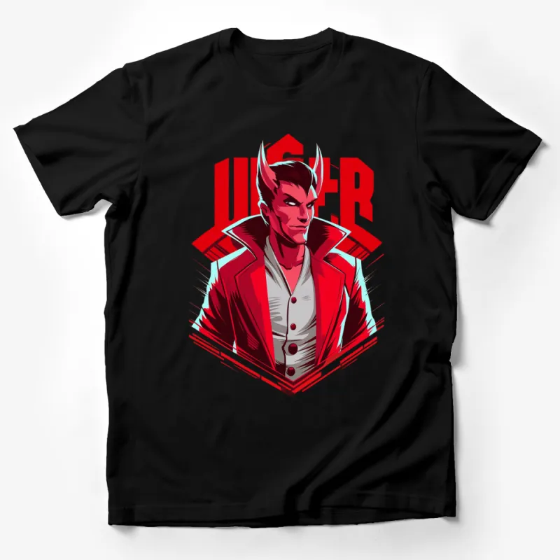 Graphic T-Shirt - Unique Devil Character Design, Red and White, Bold Fashion, Men and Women, Urban Style Male T-Shirt