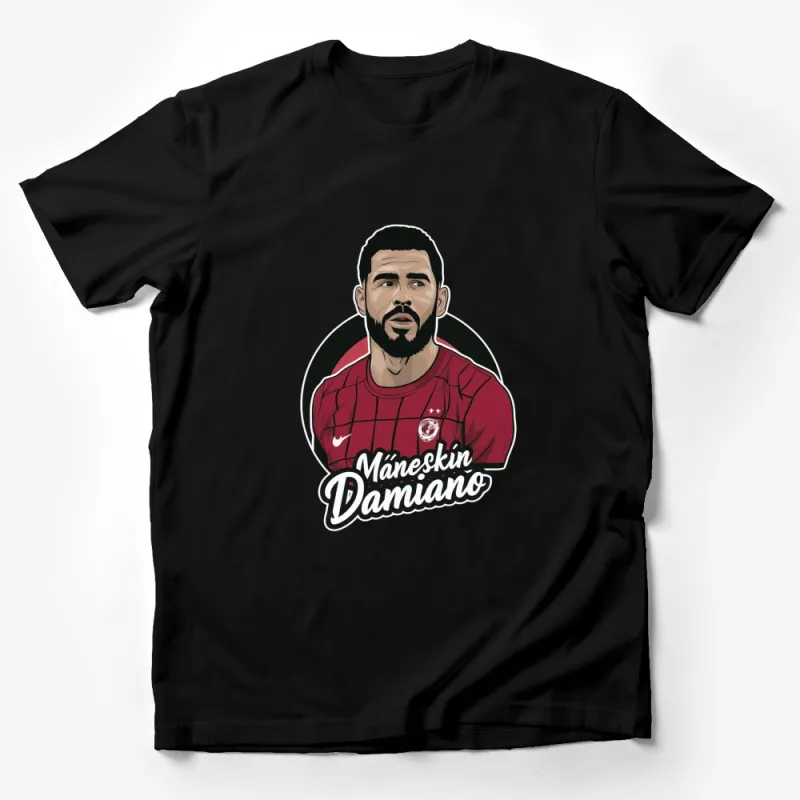 Damiano Maneskin Graphic T-Shirt, Sports Star Illustration Tee, Casual Fashion Top for Fans Male T-Shirt