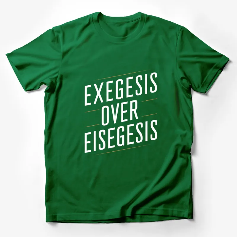 Exegesis Over Eisegesis T-Shirt, Bold White Text Design, Unisex Graphic Tee, Black Shirt Male T-Shirt