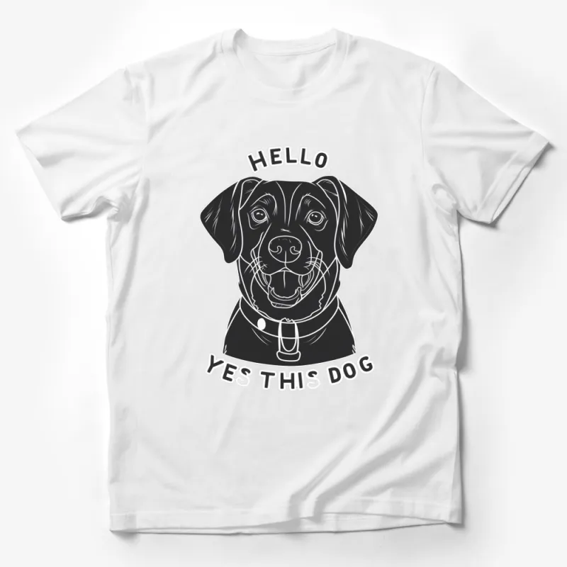 Black Labrador Retriever T-Shirt, Dog Lover Graphic Tee, Unisex Hello Yes This Dog Shirt Male T-Shirt