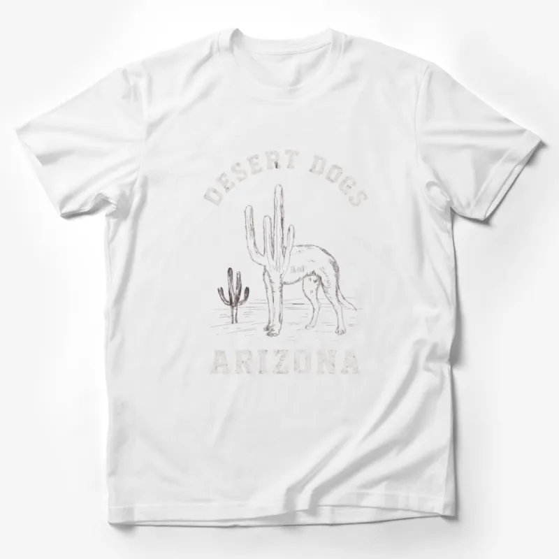 Desert Dogs Arizona T-Shirt, Vintage Coyote Graphic Tee, Nature Inspired Casual Wear Male T-Shirt