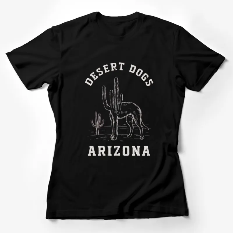 Desert Dogs Arizona T-Shirt, Vintage Coyote Graphic Tee, Nature Inspired Casual Wear Female T-Shirt