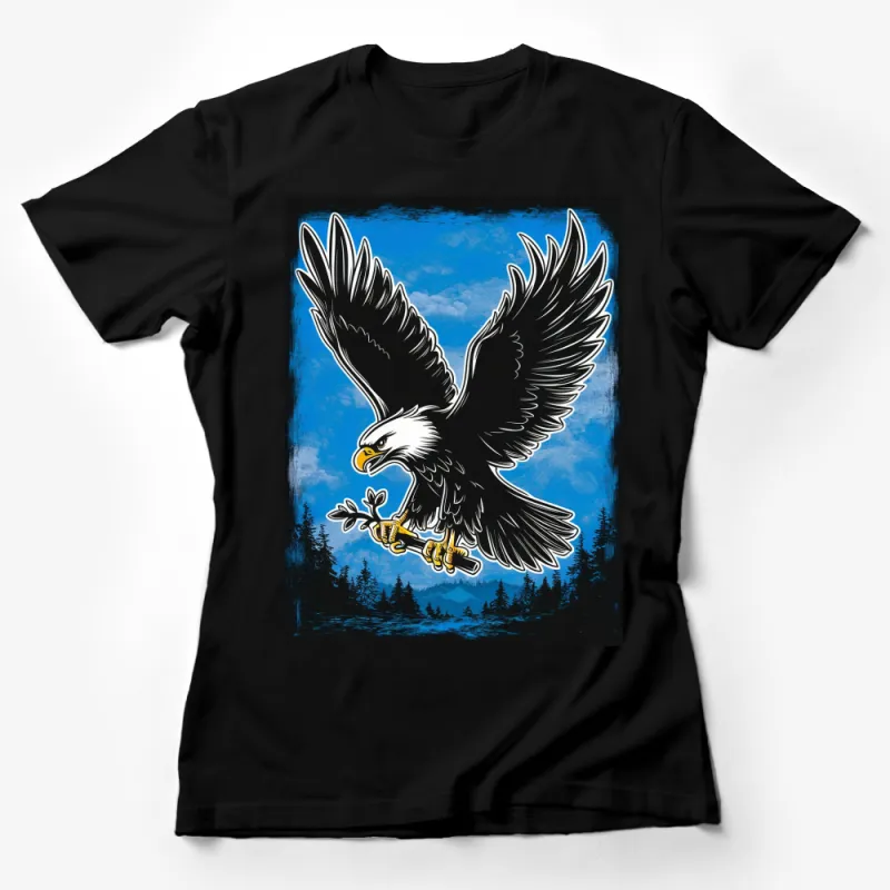 Majestic Eagle Graphic T-Shirt, Nature Inspired Bird Tee, Wildlife Art Shirt, Outdoor Adventure Apparel for All Ages Female T-Shirt