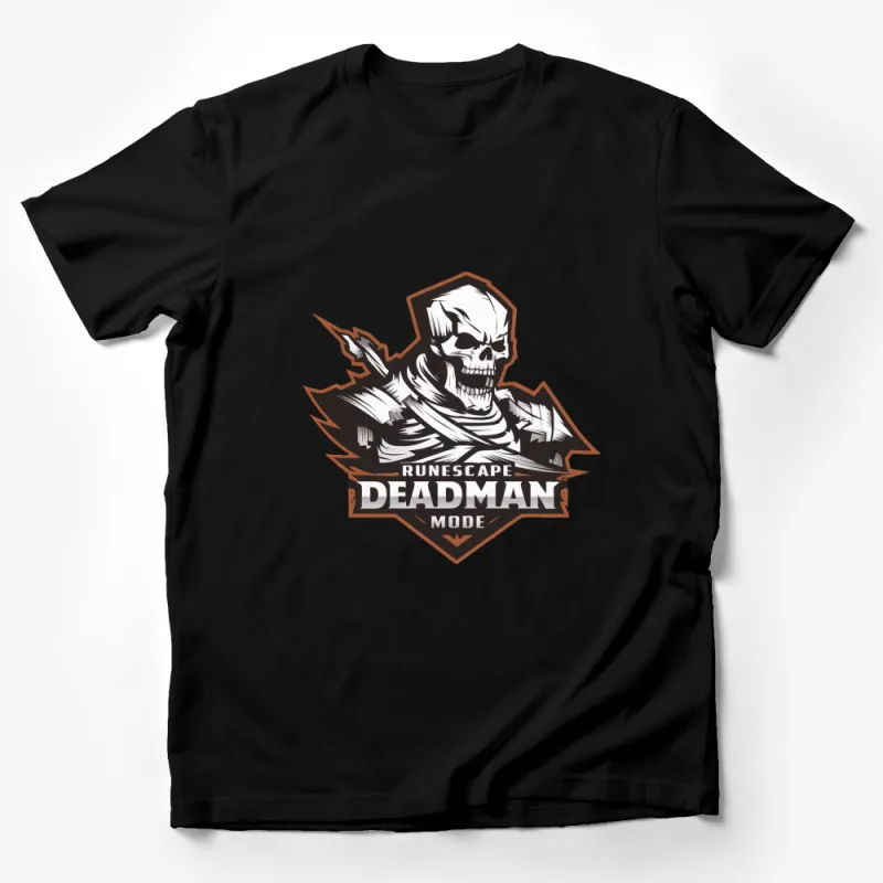 RuneScape Deadman Mode T-Shirt, Skeleton Graphic Tee, Gamer Apparel, Unisex Adult Clothing Male T-Shirt