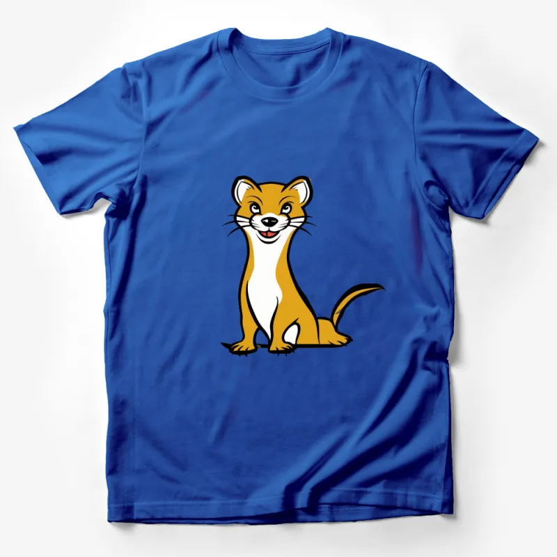 Cute Mustelid Mammal Cartoon Weasel Graphic T-Shirt for Animal Lovers Male T-Shirt