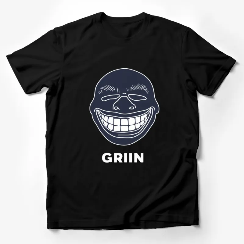 Grin Skull Graphic T-shirt, Trendy Cool Streetwear Tee, Unisex Casual Top, Unique Graphic Design Shirt Male T-Shirt