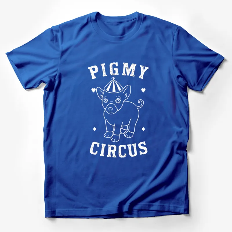 Cute Pygmy Circus Puppy T-Shirt, Black Graphic Tee, Fun Animal Party Shirt Male T-Shirt