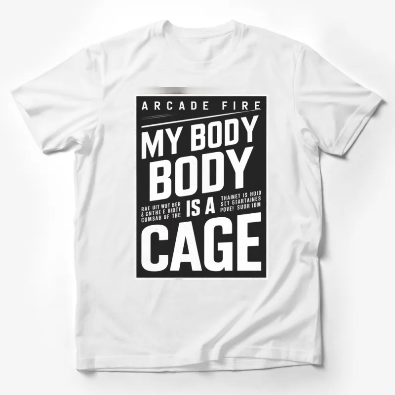 Arcade Fire My Body is a Cage Lyrics T-Shirt, Music Band Fan Gift, Unisex Graphic Tee Male T-Shirt