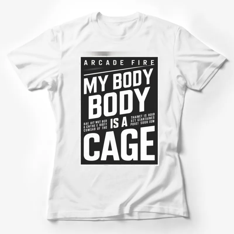 Arcade Fire My Body is a Cage Lyrics T-Shirt, Music Band Fan Gift, Unisex Graphic Tee Female T-Shirt