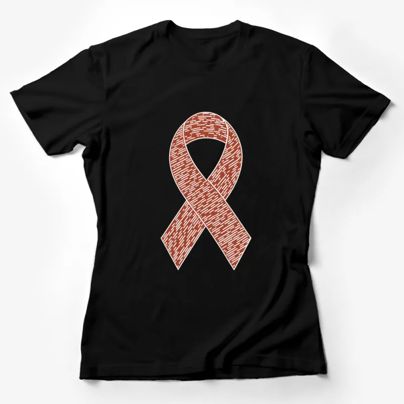 Awareness Ribbon Graphic T-Shirt, Orange Sketchy Line Art, Unisex Casual Wear Female T-Shirt