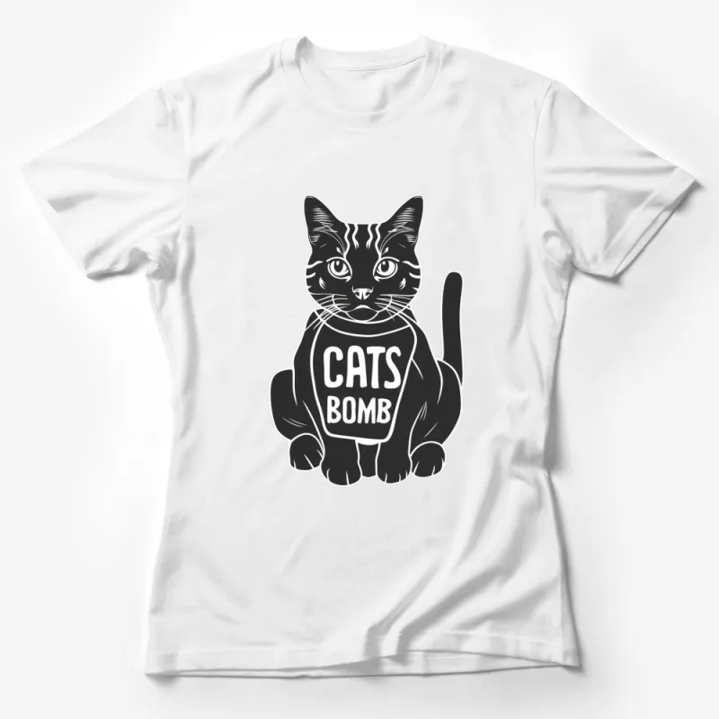 Funny Cat T-Shirt, Cats Bomb Graphic Tee, Cute Kitten Shirt, Unisex Cat Lover Gift Female T-Shirt