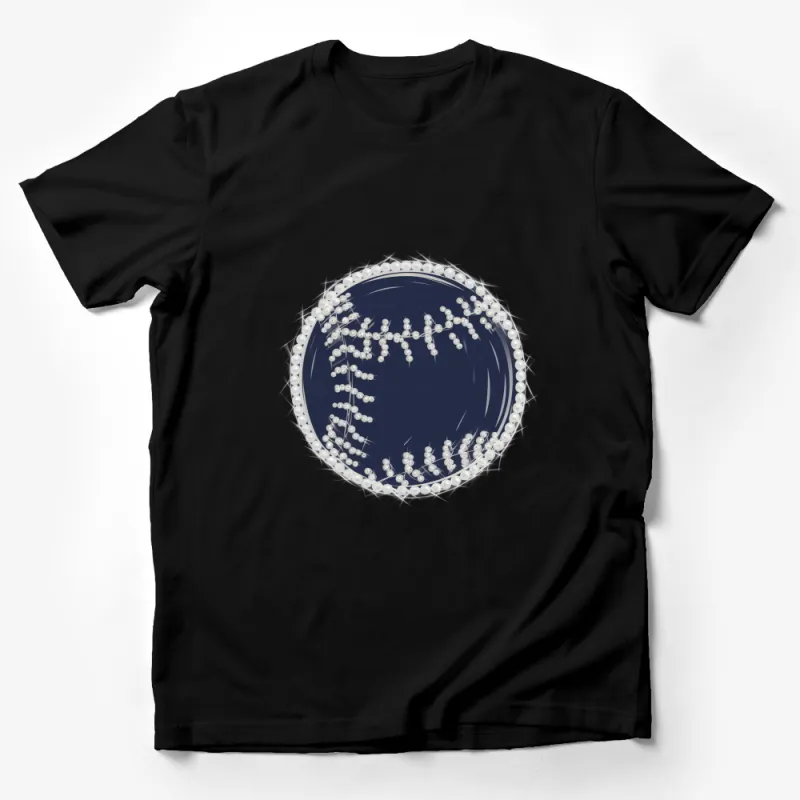 Unique Pearl Baseball Design T-Shirt, Elegant Sports Style Tee, Perfect Gift for Sports Enthusiasts Male T-Shirt