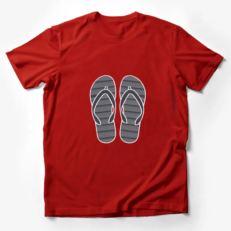 Stylish Flip Flop Graphic T-Shirt, Comfortable Summer Wear, Casual Beach Tee, Unisex Male T-Shirt