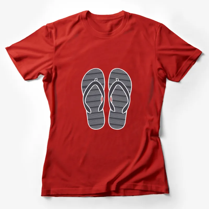 Stylish Flip Flop Graphic T-Shirt, Comfortable Summer Wear, Casual Beach Tee, Unisex Female T-Shirt