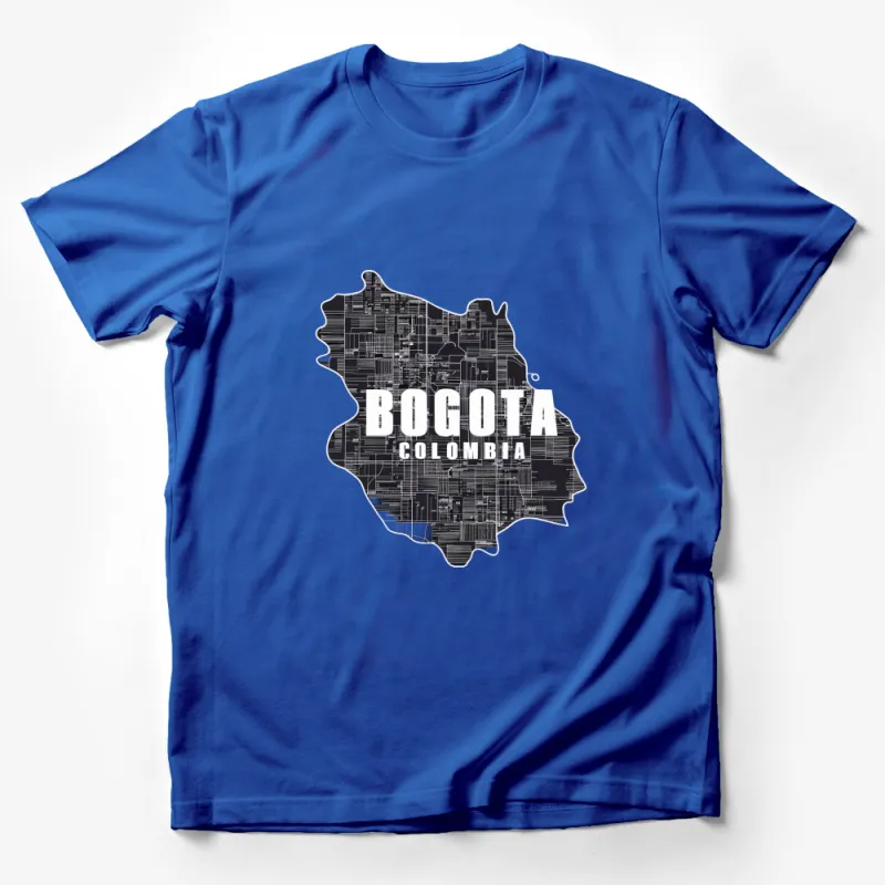 Bogota Colombia Map T-Shirt, Unique City Map Design Tee, Urban Stylish Travel Shirt Male T-Shirt