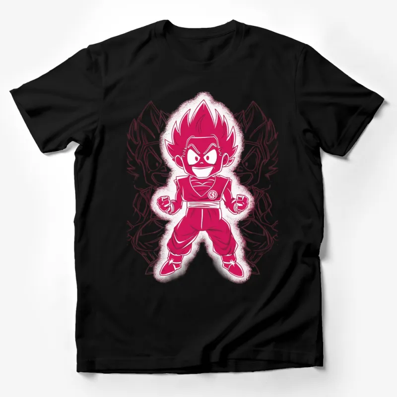 Anime Superhero Red Hair Fighter Tees, Boys Fun Cartoon Character Shirt Male T-Shirt