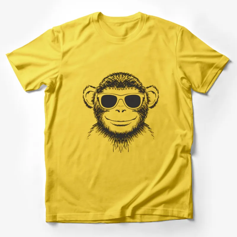 Monkey Graphic T-Shirt, Unisex Cool Monkey With Sunglasses Tee, Vintage Style Animal Shirt, Fun Casual Wear Male T-Shirt