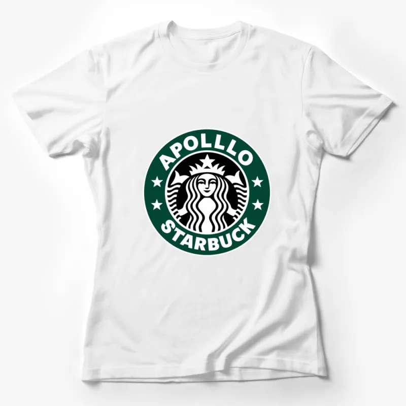 Apollo Starbuck Logo T-Shirt, Unisex Black and White Graphic Tee, Casual Wear, Coffee Lover Gift Female T-Shirt