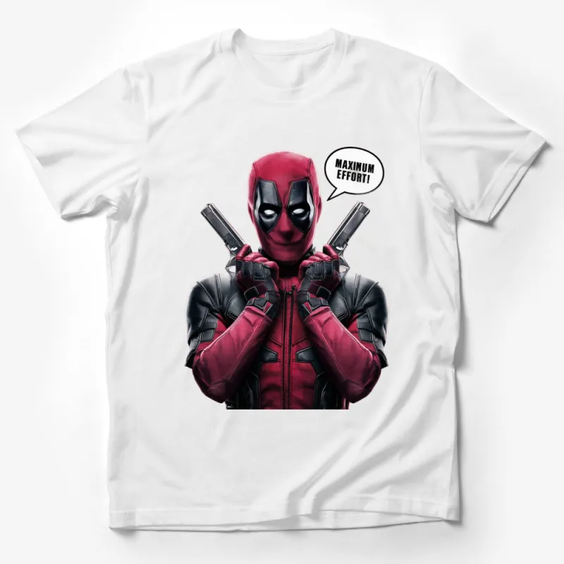 Deadpool Maximum Effort T-Shirt, Cool Superhero Graphic Tee, Unisex Marvel Fan Apparel Male T-Shirt