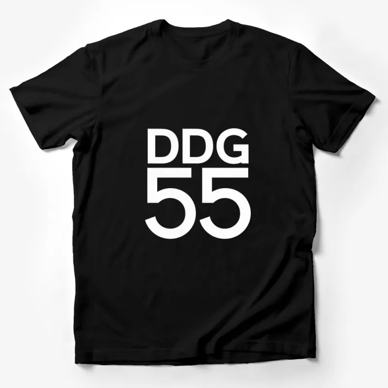 Bold White DDG 55 Graphic T-Shirt, Stylish Unisex Tee, Modern Minimalistic Design Male T-Shirt