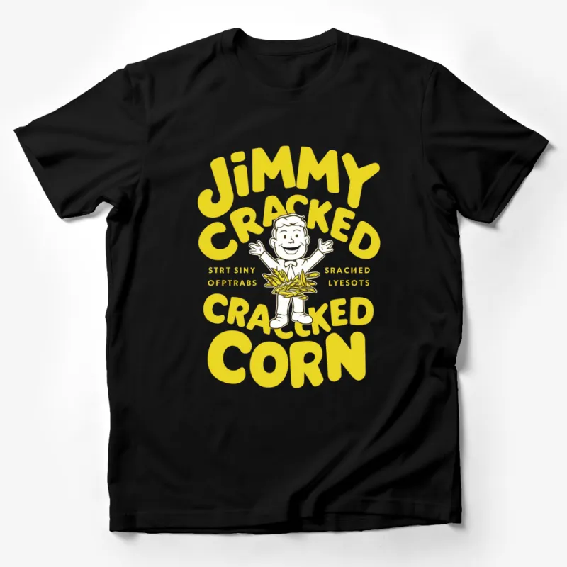 Jimmy Cracked Corn Vintage Cartoon T-Shirt, Retro Style Graphic Tee, Kids and Adults Comfortable Cotton Shirt Male T-Shirt