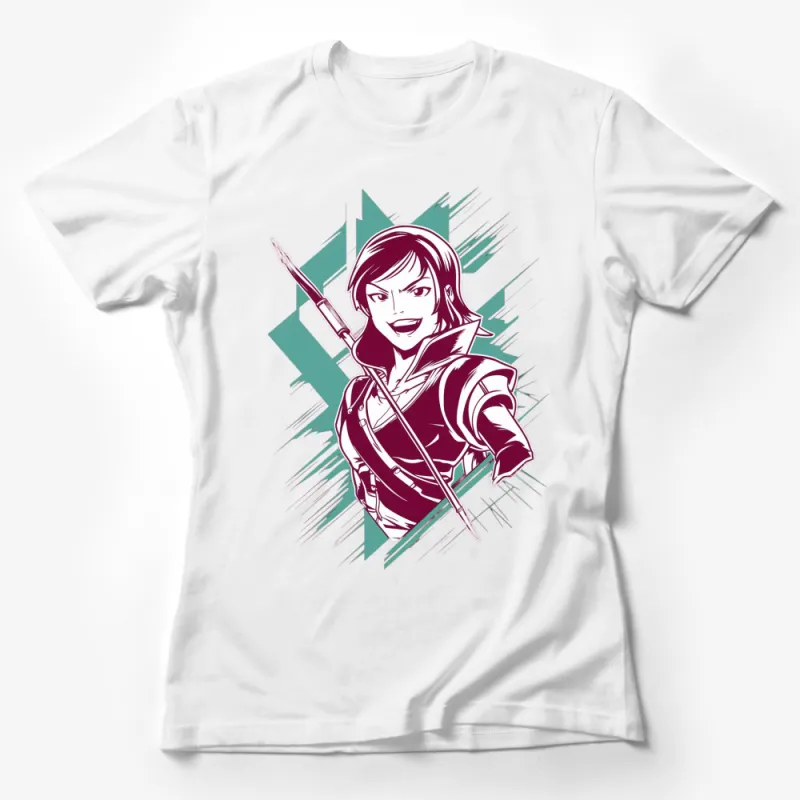 Women's Heroic Fantasy Warrior T-Shirt, Stylish Graphic Tee, Bold Female Knight Design Female T-Shirt