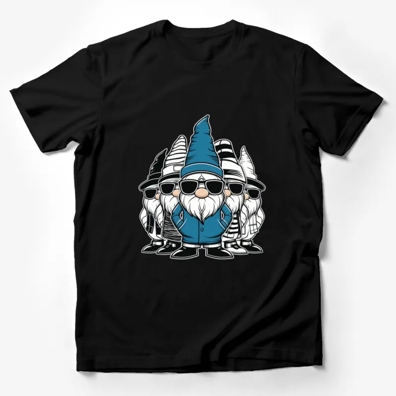 Cool Gnome Gang T-Shirt, Funny Garden Gnome Crew Design, Unique Gnome Graphic Tee, Hipster Gnomes Apparel Male T-Shirt