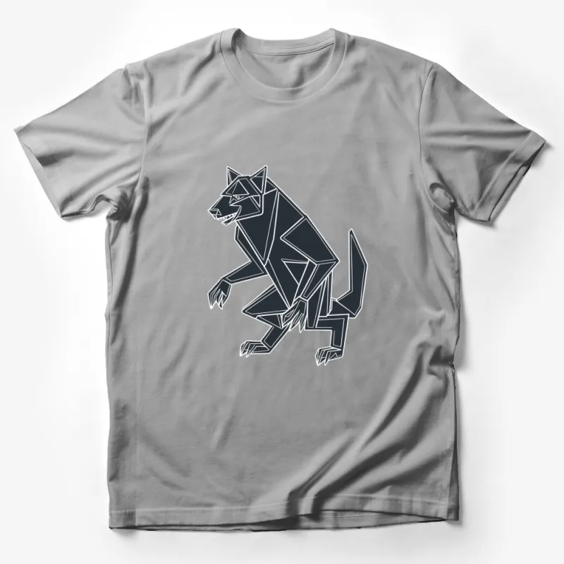 Geometric Wolf T-Shirt, Modern Minimalist Style, Animal Graphic Tee, Unisex Fashion Top, Casual and Stylish Wear Male T-Shirt