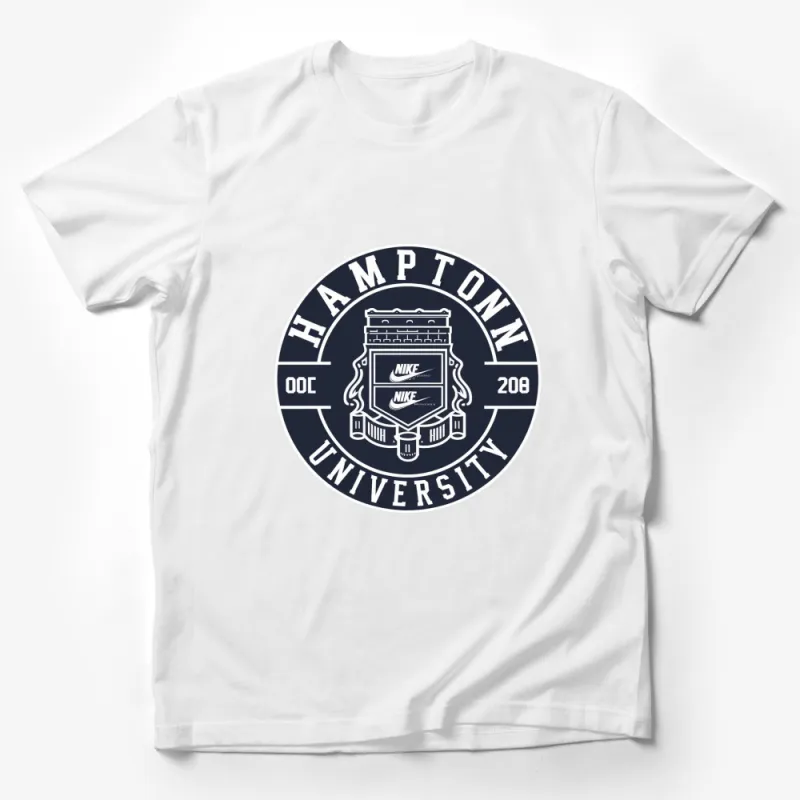 Hampton University Vintage Logo T-Shirt, Classic College Graphic Tee, Casual Wear for Men and Women Male T-Shirt