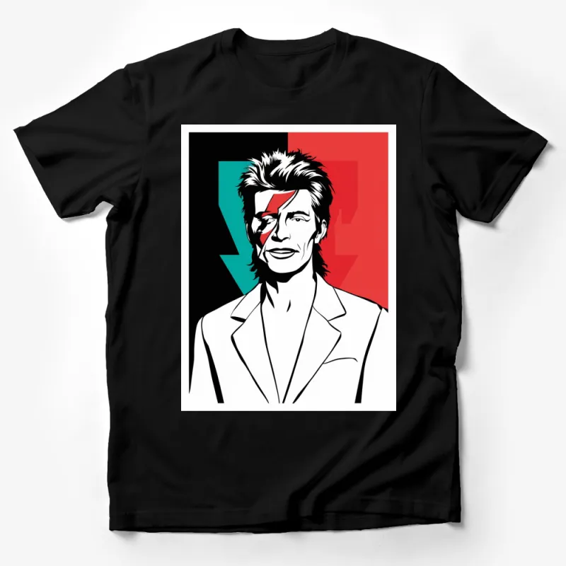 Vintage Pop Art Style Iconic Music Legend Graphic T-Shirt, Bold Colors, Unisex Male T-Shirt