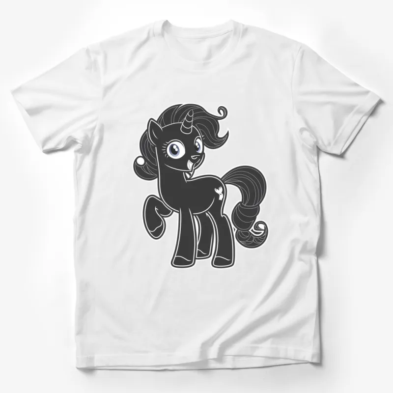 Cute Unicorn T-Shirt, Magical Unicorn Graphic Tee, Perfect Gift for Unicorn Lovers, Black and White Design Male T-Shirt