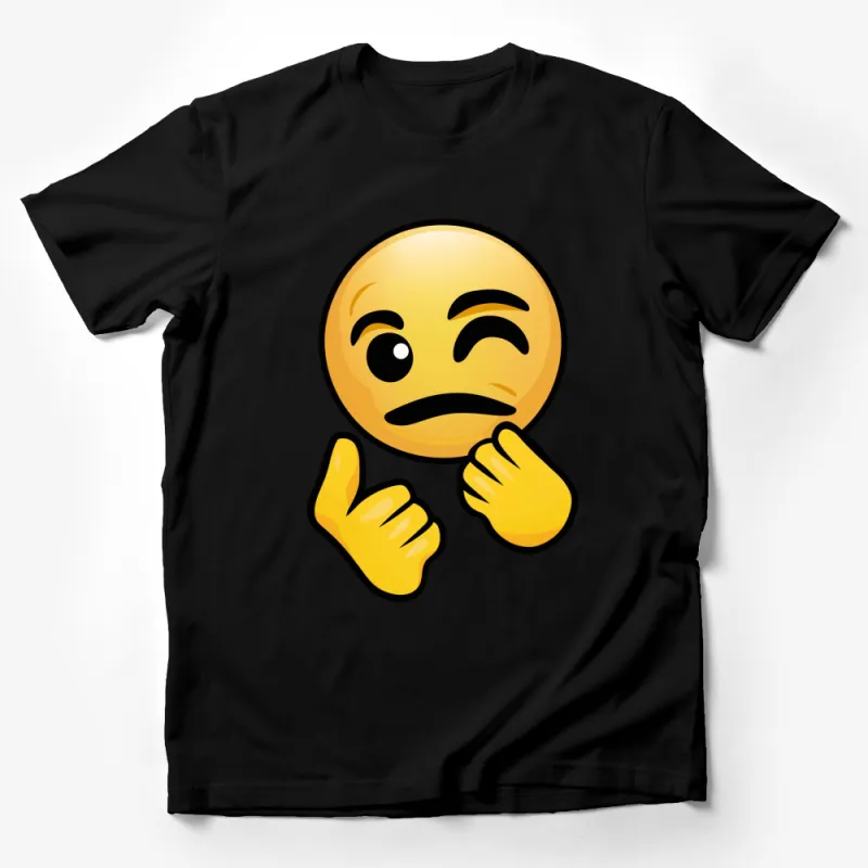 Thinking Face Emoji T-Shirt, Yellow Graphic Tee, Unisex Emoji Shirt, Casual Wear, Gift Idea Male T-Shirt