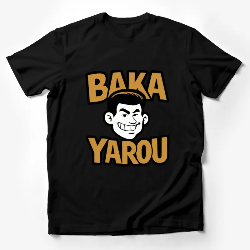 Baka Yarou Japanese Phrase Funny Cartoon Face T-Shirt, Unisex Graphic Tee Gift Male T-Shirt