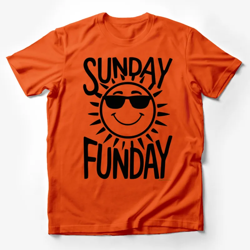 Sunday Funday T-Shirt, Black and White Graphic Tee, Sun and Sunglasses Design, Casual Wear Male T-Shirt