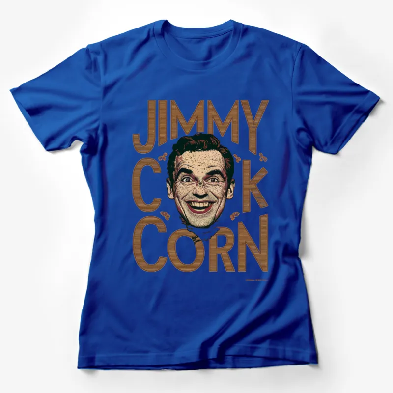 Vintage Jimmy Corn Graphic T-Shirt, Classic Comic Style, Retro Pop Culture Tee, Unique Illustration Female T-Shirt