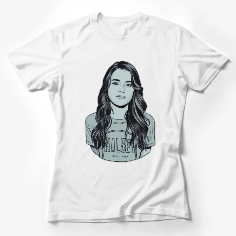 Halsey Pop Art Portrait T-Shirt, Graphic Tee, Modern Pop Music Artist, Fashionable Casual Wear Female T-Shirt