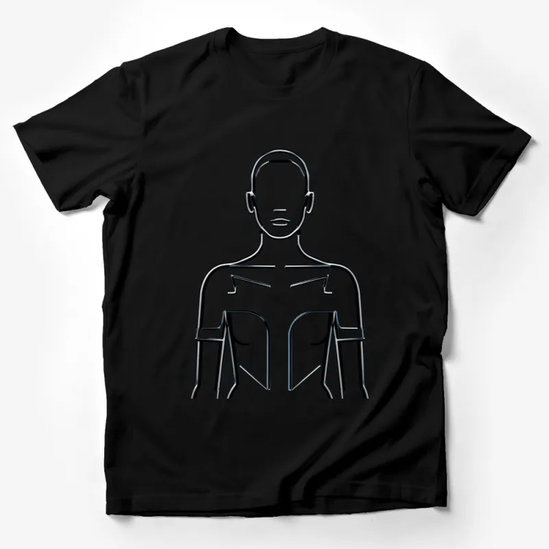 Minimalist Line Art T-Shirt, Abstract Face Design, Unisex Fashion Tee, Artistic Casual Wear, Modern Style Top Male T-Shirt