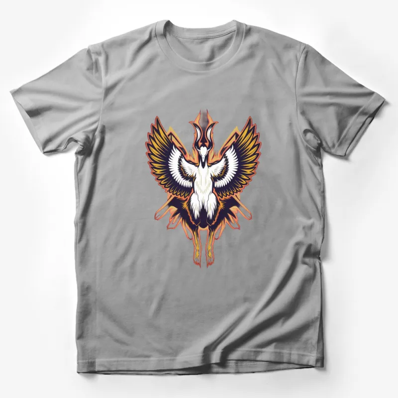 Mythical Phoenix Bird T-Shirt, Fire and Ice Wings, Fantasy Art, Unisex Graphic Tee, Bold Colors, Gift for Gamers Male T-Shirt