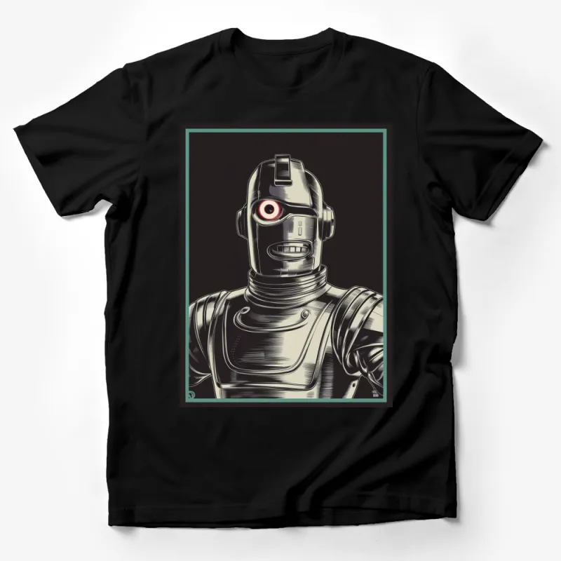 Retro Futuristic Robot T-Shirt, Vintage Sci-Fi Art Tee, Cool Cyborg Graphic Shirt, Unique Gift Idea Male T-Shirt