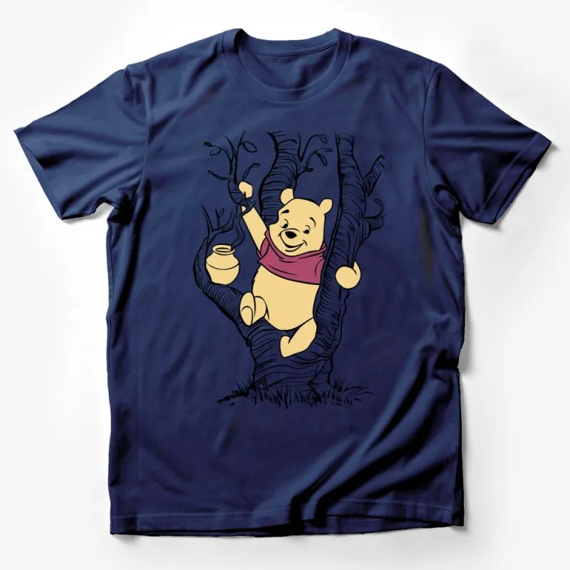 Winnie the Pooh Climbing Tree T-Shirt, Vintage Cartoon Bear Graphic Tee, Unisex Adult and Kids Sizes Male T-Shirt