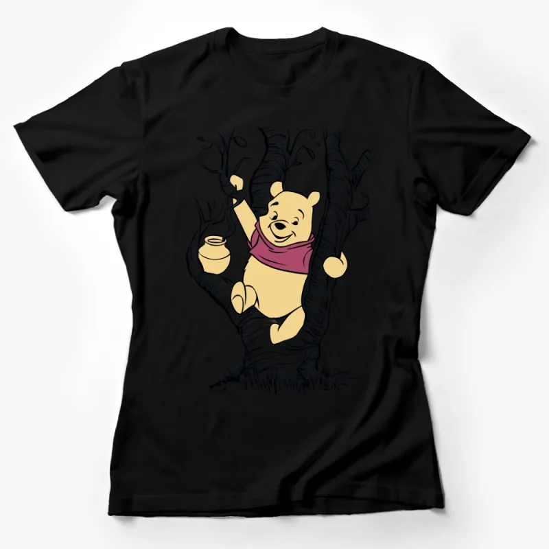 Winnie the Pooh Climbing Tree T-Shirt, Vintage Cartoon Bear Graphic Tee, Unisex Adult and Kids Sizes Female T-Shirt